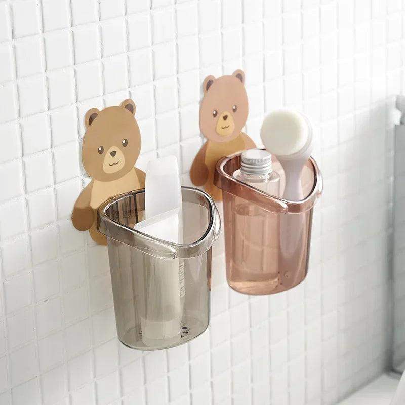 Wall-mounted Toothbrush Holder Toothpaste Rack De Armazenamento Toothbrush Stand Casa Banheiro Acessórios Set, Cup Rack, Criança