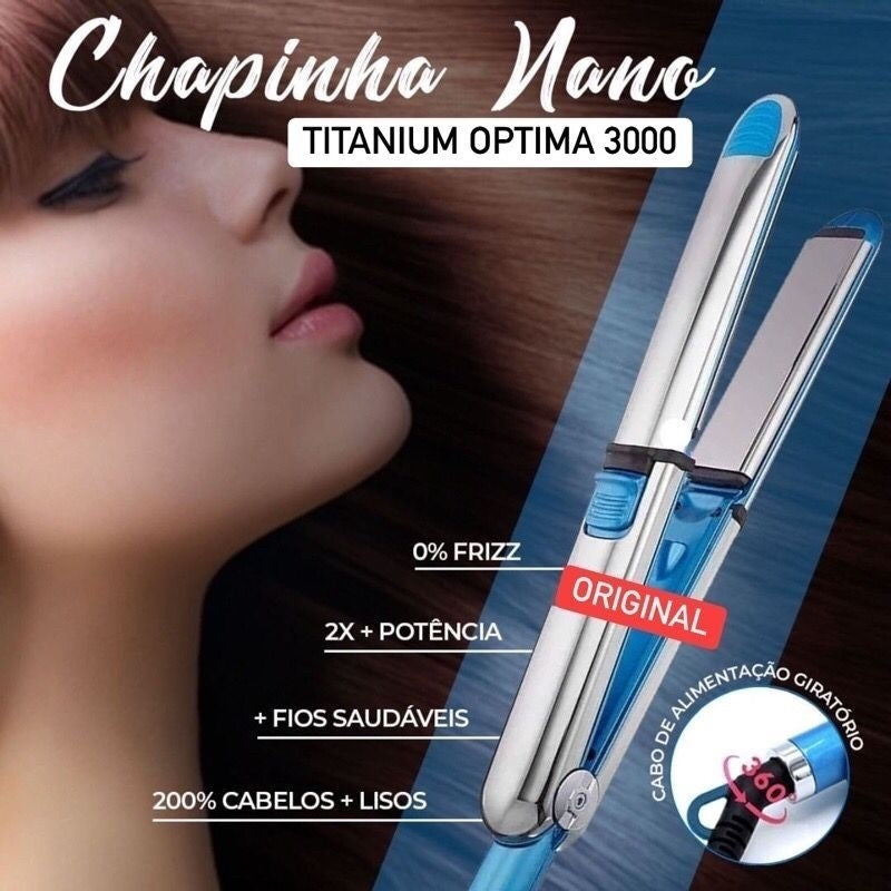 Prancha e Chapinha Profissional Nano Titanium Optima 3000 - 465°F Bivolt