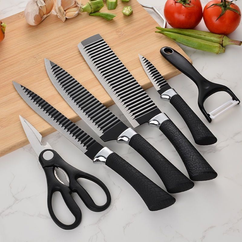 Kit De 6 Facas Churrasco Cozinha Profissional Antiaderente